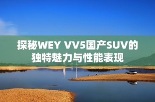 探秘WEY VV5国产SUV的独特魅力与性能表现