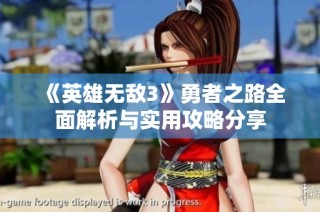 《英雄无敌3》勇者之路全面解析与实用攻略分享