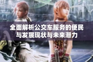 全面解析公交车服务的便民与发展现状与未来潜力