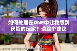 如何处理在DNF中让我感到厌烦的玩家？请给个建议