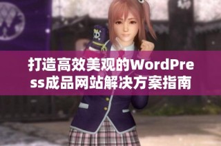 打造高效美观的WordPress成品网站解决方案指南