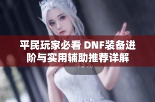 平民玩家必看 DNF装备进阶与实用辅助推荐详解