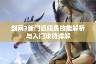 剑网3新门派段氏技能解析与入门攻略详解
