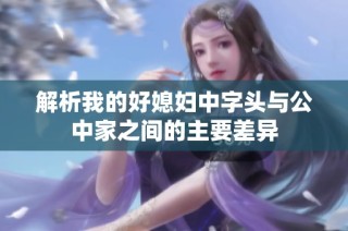 解析我的好媳妇中字头与公中家之间的主要差异