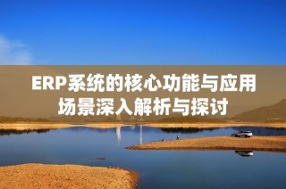 ERP系统的核心功能与应用场景深入解析与探讨