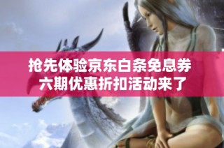 抢先体验京东白条免息券 六期优惠折扣活动来了