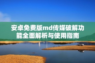 安卓免费版md传媒破解功能全面解析与使用指南