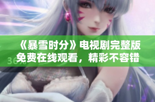《暴雪时分》电视剧完整版免费在线观看，精彩不容错过