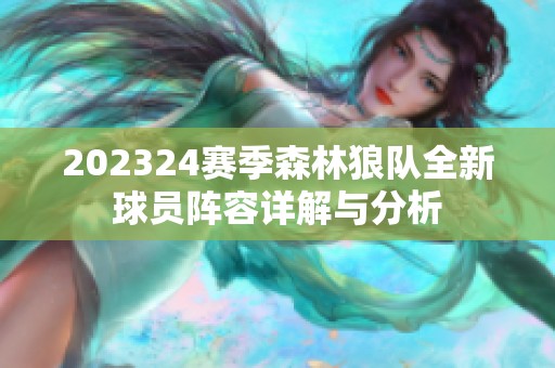 202324赛季森林狼队全新球员阵容详解与分析