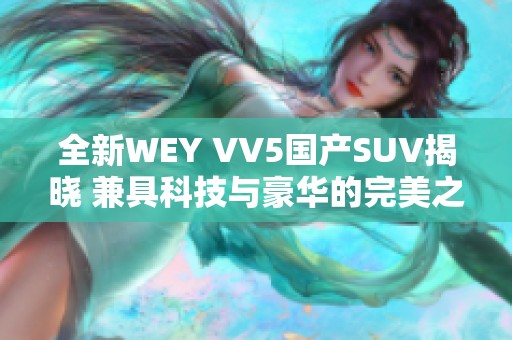 全新WEY VV5国产SUV揭晓 兼具科技与豪华的完美之选