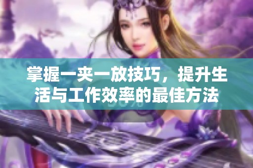 掌握一夹一放技巧，提升生活与工作效率的最佳方法