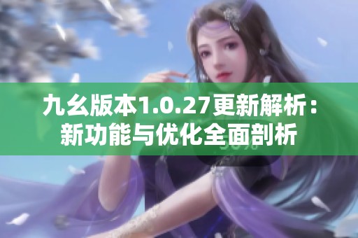 九幺版本1.0.27更新解析：新功能与优化全面剖析