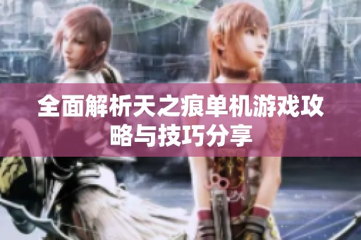 全面解析天之痕单机游戏攻略与技巧分享