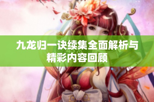 九龙归一诀续集全面解析与精彩内容回顾