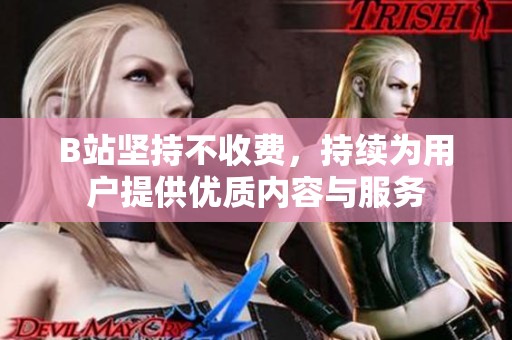 B站坚持不收费，持续为用户提供优质内容与服务