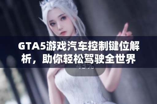 GTA5游戏汽车控制键位解析，助你轻松驾驶全世界
