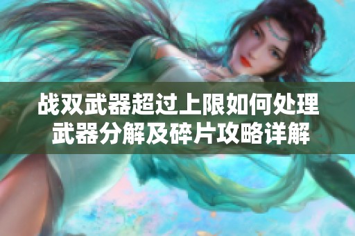 战双武器超过上限如何处理 武器分解及碎片攻略详解