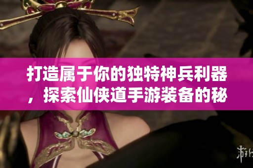 打造属于你的独特神兵利器，探索仙侠道手游装备的秘密与魅力
